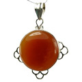 9282: Silver Setting orange carnelian pendants
