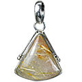 9293: Silver Setting white rutilated quartz pendants