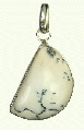 9304: Silver Setting black,white dendrite opal pendants
