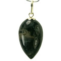 9313: black,green moss agate pendants