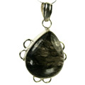 9315: Silver Setting black,brown rutilated quartz pendants
