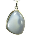 9335: Silver Setting white blue lace agate pendants