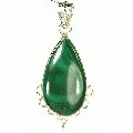 9337: Silver Setting green malachite pendants