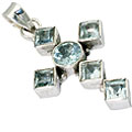 9400: Silver Setting blue blue topaz  christian pendants