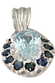 9414: Silver Setting blue blue topaz pendants