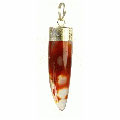 Design 9460: orange,white carnelian claw, tooth pendants