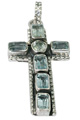 9463: Silver Setting Blue blue topaz  christian pendants