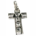 9464: Silver Setting White crystal  cross pendants