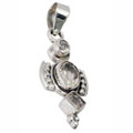 9478: Silver Setting White crystal  cross pendants