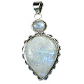 Design 9494: white moonstone drop pendants
