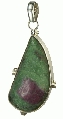9542: Silver Setting green,red zosite pendants