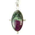 9543: Silver Setting green,red zosite pendants