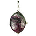 9544: Silver Setting green,red zosite pendants