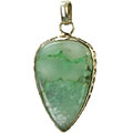 Design 9545: green chrysoprase drop pendants