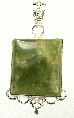 9549: Silver Setting green chrysoprase pendants