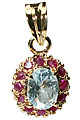 9945: Silver Setting Blue, Pink blue topaz flower pendants