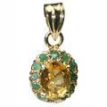 Design 9947: green,yellow citrine pendants