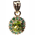 9949: Silver Setting green peridot pendants