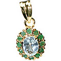 9953: Silver Setting blue,green blue topaz pendants
