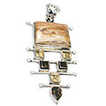 Design 9978: brown,yellow jasper chunky pendants