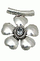 9991: Silver Setting Blue aquamarine flower pendants