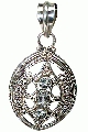 9992: Silver Setting Blue aquamarine pendants
