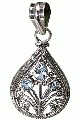 9993: Silver Setting Blue aquamarine estate pendants