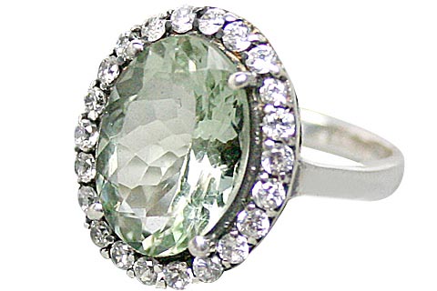 SKU 10354 - a Green Amethyst rings Jewelry Design image