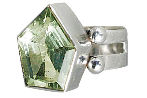 SKU 10739 - a Green Amethyst rings Jewelry Design image