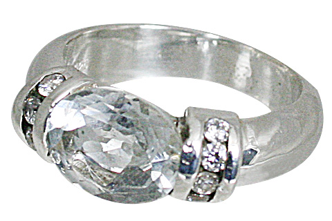 SKU 10833 - a White topaz rings Jewelry Design image