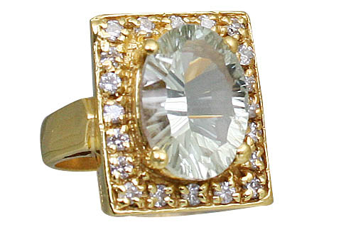 SKU 11016 - a Green Amethyst rings Jewelry Design image