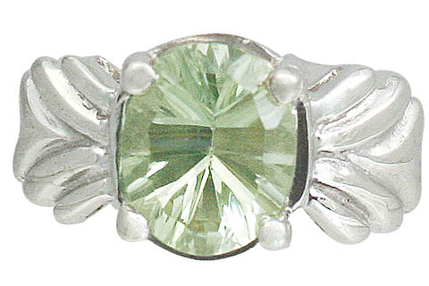 SKU 11021 - a Green Amethyst rings Jewelry Design image