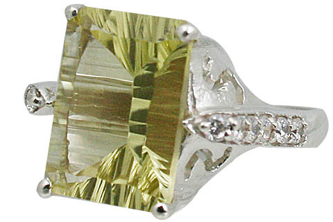 SKU 11046 - a Lemon Quartz rings Jewelry Design image