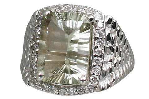 SKU 11053 - a Green Amethyst rings Jewelry Design image