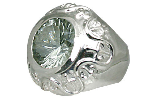 SKU 11054 - a Green Amethyst rings Jewelry Design image
