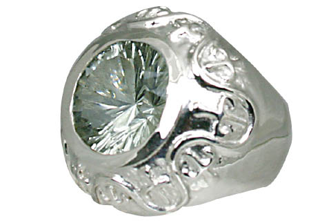 SKU 11054 - a Green Amethyst rings Jewelry Design image
