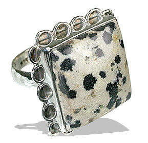 SKU 12003 - a Dalmatian Jasper rings Jewelry Design image