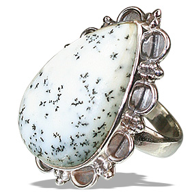 SKU 12075 - a Dendrite opal rings Jewelry Design image