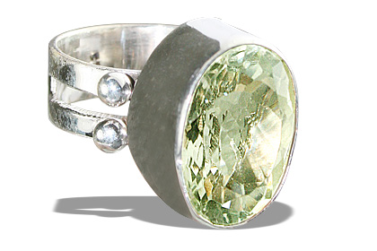 SKU 12183 - a Green Amethyst rings Jewelry Design image