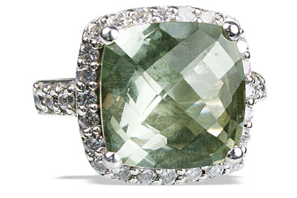 SKU 12954 - a Green Amethyst rings Jewelry Design image
