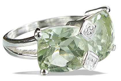 SKU 14227 - a Green Amethyst rings Jewelry Design image