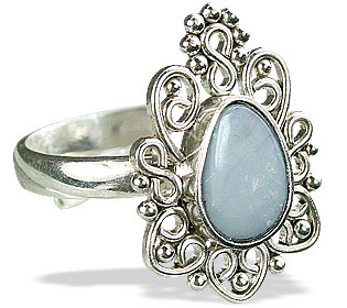 SKU 15176 - a Pink Opal rings Jewelry Design image