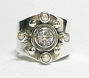 SKU 1702 - a White topaz Rings Jewelry Design image