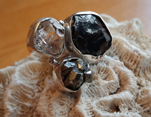 SKU 22138 - a Herkimer Diamond rings Jewelry Design image