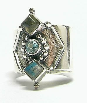 SKU 3085 - a Blue Topaz Rings Jewelry Design image