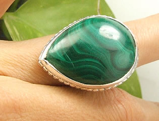 SKU 7233 - a Malachite rings Jewelry Design image