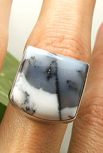 SKU 7248 - a Dendrite opal rings Jewelry Design image