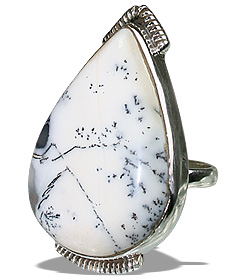 SKU 7250 - a Dendrite opal rings Jewelry Design image