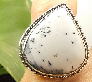 SKU 7252 - a Dendrite opal rings Jewelry Design image