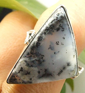 SKU 7253 - a Dendrite opal rings Jewelry Design image